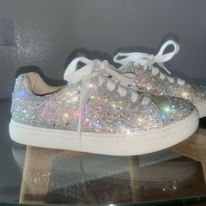 Betsey Johnson girls rhinestone sneakers size 3